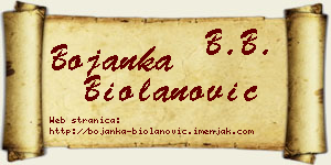 Bojanka Biolanović vizit kartica